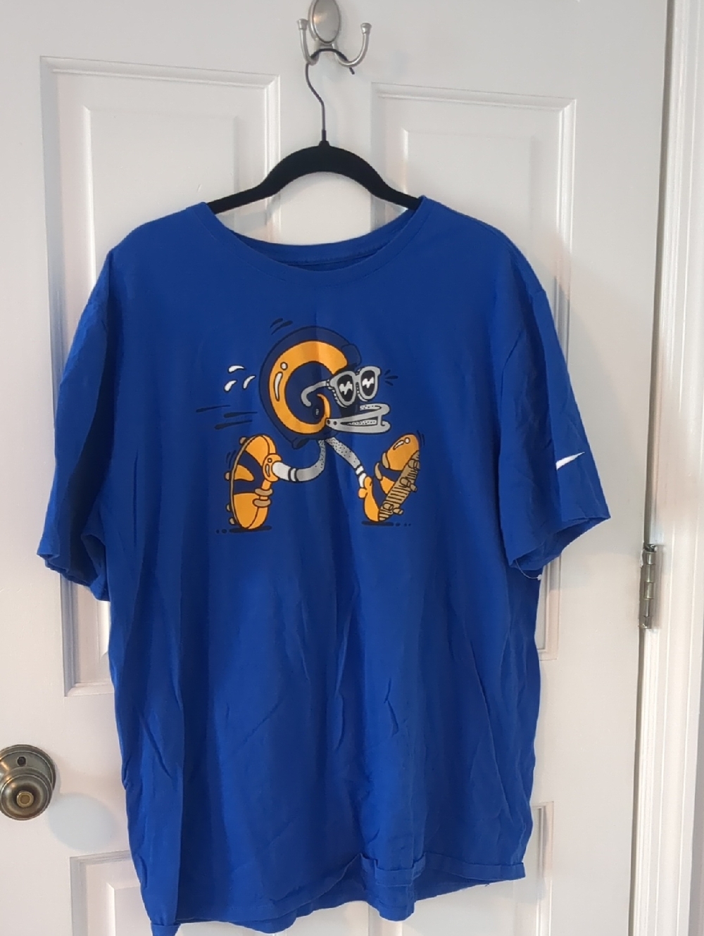 NWOT -- Nike Royal Blue Short-Sleeve Tee with Yellow Graphic Runner